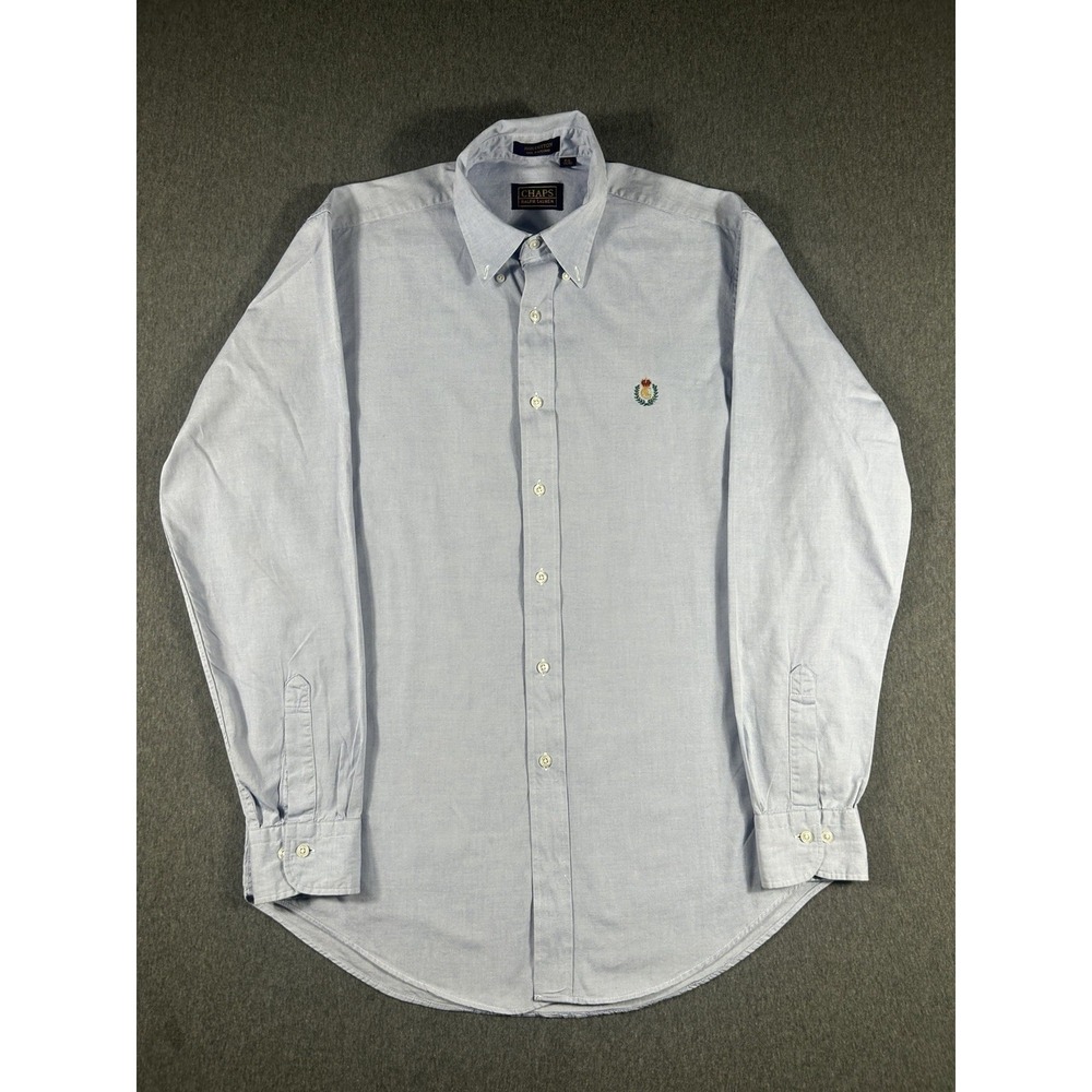 Vintage‎ Chaps Ralph Lauren Blue Oxford Button Down Shirt Size 15.5 34/35